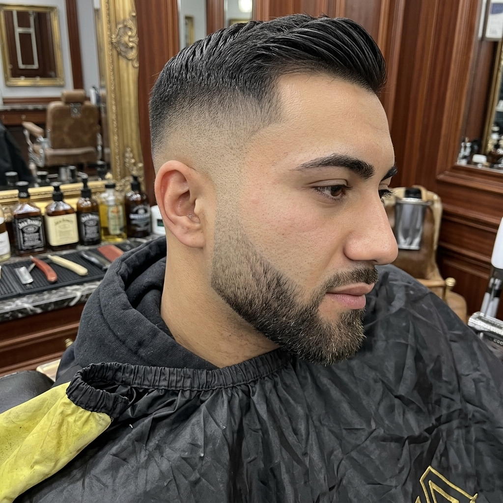 High skin fade și barbă sculptată milimetric la Blessed Barbershop Târgoviște